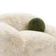 Dera Swivel Barrel Sofa Chair | Olive Green Pillow | S& Beige Faux Fur