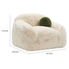 Dera Swivel Barrel Sofa Chair | Olive Green Pillow | S& Beige Faux Fur