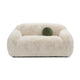 Dera Modern Loveseat | Olive Green Pillow | S& Beige Faux Fur | 67"