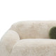 Dera Modern Loveseat | Olive Green Pillow | S& Beige Faux Fur | 67"