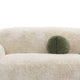 Dera Modern Loveseat | Olive Green Pillow | S& Beige Faux Fur | 67"