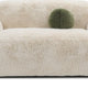 Dera Modern Loveseat | Olive Green Pillow | S& Beige Faux Fur | 67"