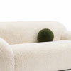 Dera Modern Sofa | Olive Green Pillow | S& Beige Faux Fur | 84"