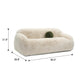 Dera Modern Sofa | Olive Green Pillow | S& Beige Faux Fur | 84"