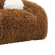 Dera Swivel Barrel Sofa Chair | White Pillow | Camel Brown Faux Fur