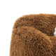 Dera Swivel Barrel Sofa Chair | White Pillow | Camel Brown Faux Fur