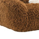 Dera Swivel Barrel Sofa Chair | White Pillow | Camel Brown Faux Fur