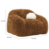 Dera Swivel Barrel Sofa Chair | White Pillow | Camel Brown Faux Fur