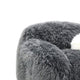 Dera Swivel Barrel Sofa Chair | White Pillow | Dark Gray Faux Fur