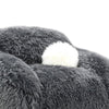 Dera Swivel Barrel Sofa Chair | White Pillow | Dark Gray Faux Fur