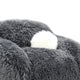 Dera Swivel Barrel Sofa Chair | White Pillow | Dark Gray Faux Fur