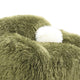 Dera Swivel Barrel Sofa Chair | White Pillow | Plush Green Faux Fur