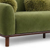 Dea Bench Sofa | 3 Faux Fur Accent Pillows | Olive Green Chenille | 84"