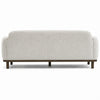 Dea Bench Sofa | 3 Faux Fur Accent Pillows | White Chenille | 84"