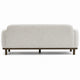 Dea Bench Sofa | 3 Faux Fur Accent Pillows | White Chenille | 84"