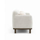 Dea Bench Sofa | 3 Faux Fur Accent Pillows | White Chenille | 84"