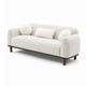 Dea Bench Sofa | 3 Faux Fur Accent Pillows | White Chenille | 84"