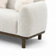 Dea Bench Sofa | 3 Faux Fur Accent Pillows | White Chenille | 84"