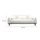 Dea Bench Sofa | 3 Faux Fur Accent Pillows | White Chenille | 84"