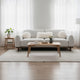 Dea Bench Sofa | 3 Faux Fur Accent Pillows | White Chenille | 84"