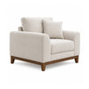 Wera Accent Sofa Chair with 1 Pillow | Light Gray Chenille | Brown Legs