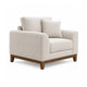 Wera Accent Sofa Chair with 1 Pillow | Light Gray Chenille | Brown Legs