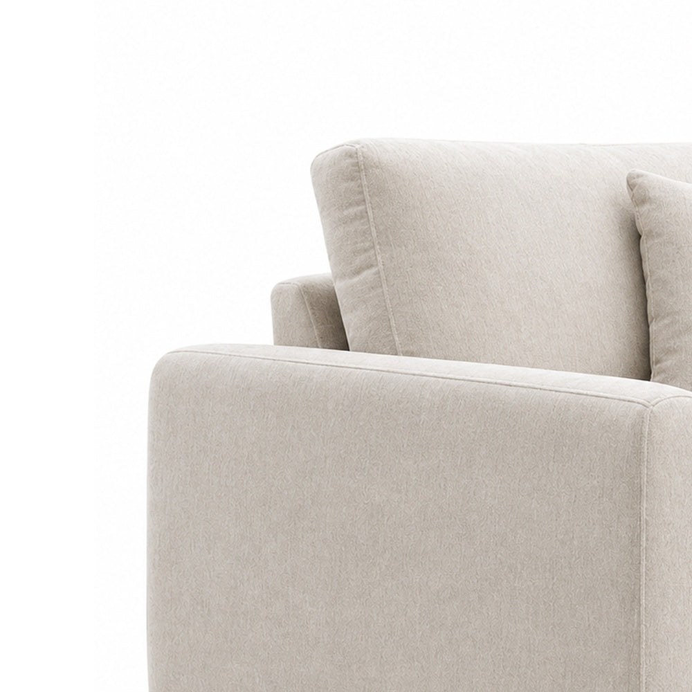 Wera Accent Sofa Chair with 1 Pillow | Light Gray Chenille | Brown Legs