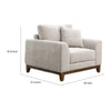 Wera Accent Sofa Chair with 1 Pillow | Light Gray Chenille | Brown Legs