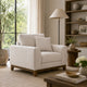 Wera Accent Sofa Chair with 1 Pillow | Light Gray Chenille | Brown Legs