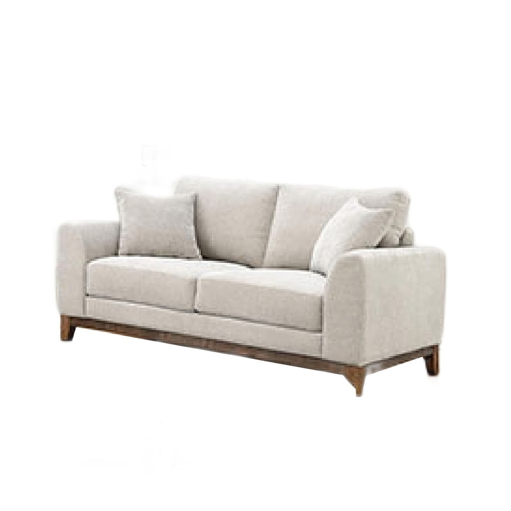 Wera Accent Loveseat with 2 Pillows | Light Gray Chenille | 65"