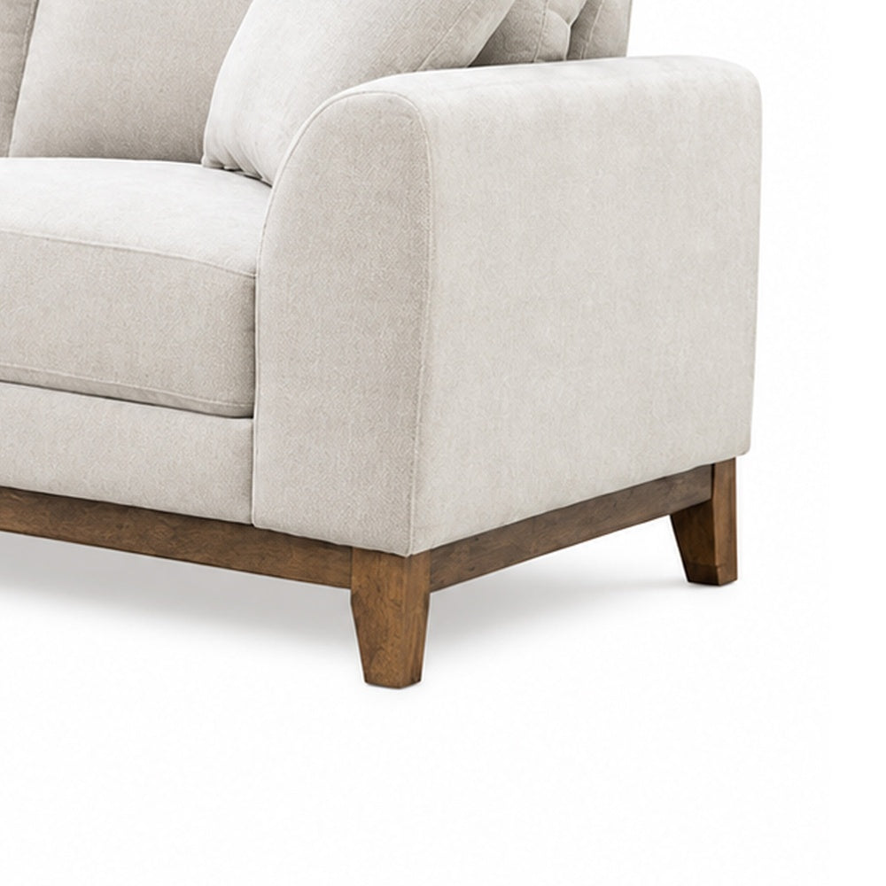Wera Accent Loveseat with 2 Pillows | Light Gray Chenille | 65"