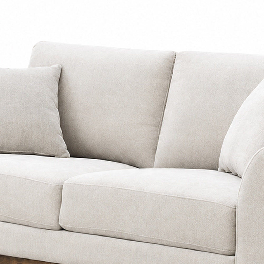 Wera Accent Loveseat with 2 Pillows | Light Gray Chenille | 65"
