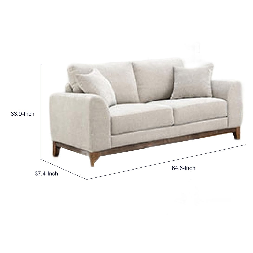 Wera Accent Loveseat with 2 Pillows | Light Gray Chenille | 65"