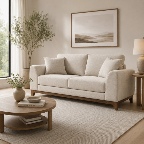 Wera Accent Loveseat with 2 Pillows | Light Gray Chenille | 65"