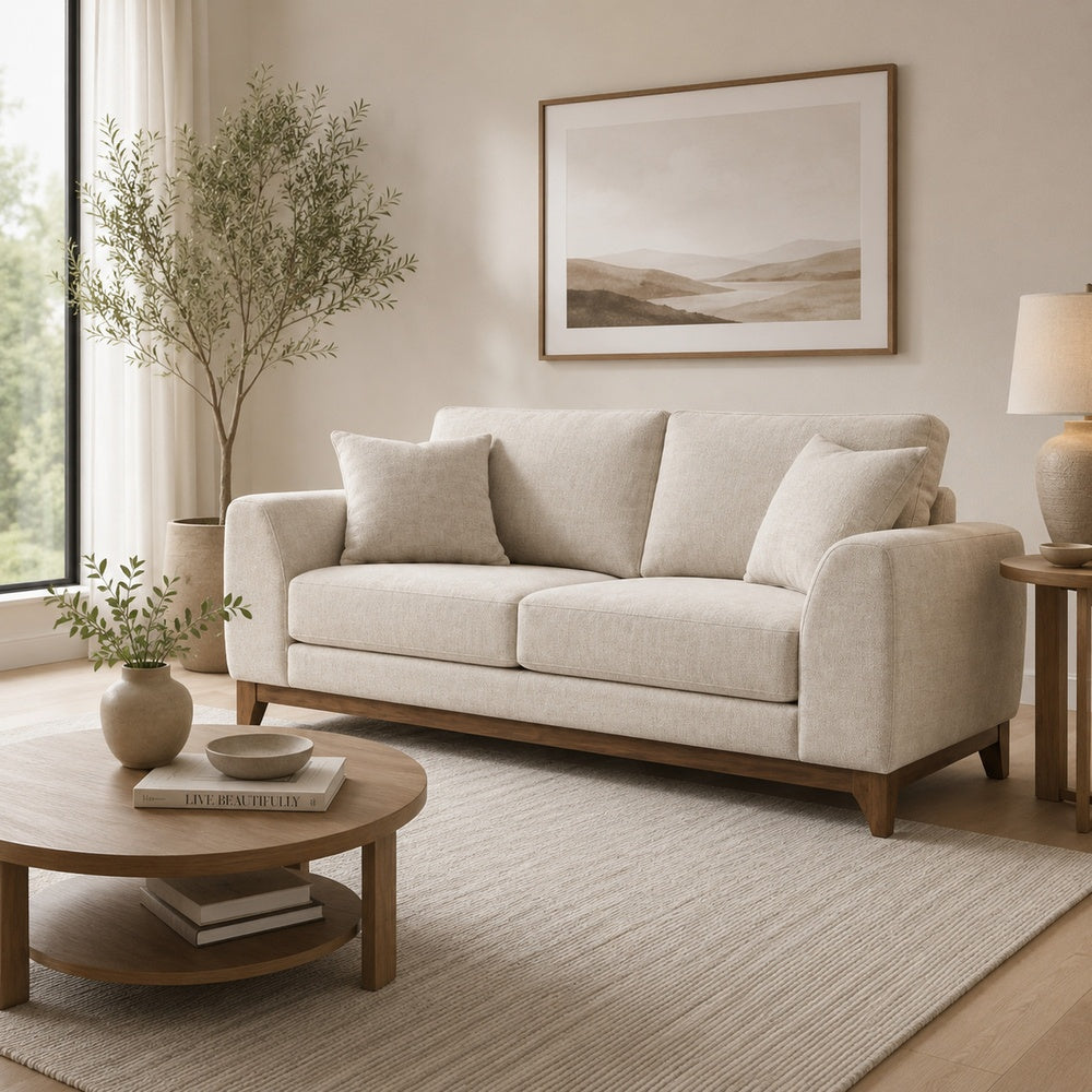Wera Accent Loveseat with 2 Pillows | Light Gray Chenille | 65"