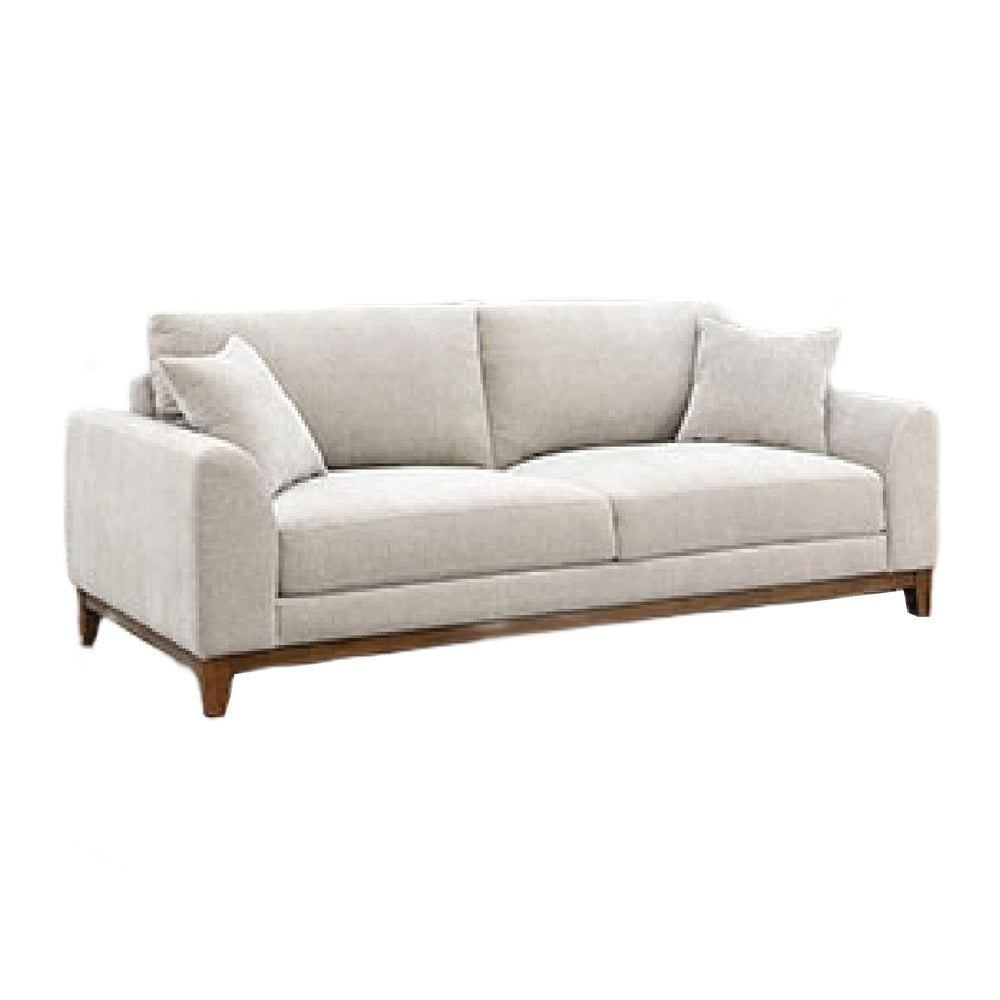 Wera Accent Sofa with 2 Pillows | Light Gray Chenille | 84"