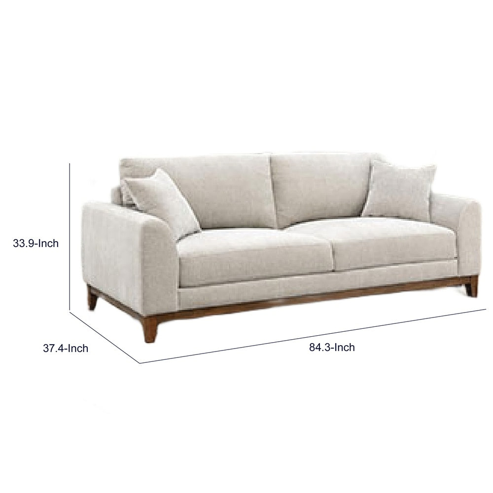 Wera Accent Sofa with 2 Pillows | Light Gray Chenille | 84"