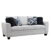 Eny Sofa | 4 Accent Pillows | Light Gray Chenille | Black Legs | 84"