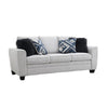 Eny Sofa | 4 Accent Pillows | Light Gray Chenille | Black Legs | 84"