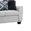 Eny Sofa | 4 Accent Pillows | Light Gray Chenille | Black Legs | 84"