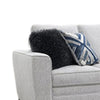 Eny Sofa | 4 Accent Pillows | Light Gray Chenille | Black Legs | 84"