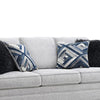 Eny Sofa | 4 Accent Pillows | Light Gray Chenille | Black Legs | 84"
