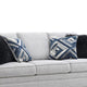 Eny Sofa | 4 Accent Pillows | Light Gray Chenille | Black Legs | 84"