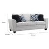 Eny Sofa | 4 Accent Pillows | Light Gray Chenille | Black Legs | 84"