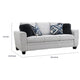 Eny Sofa | 4 Accent Pillows | Light Gray Chenille | Black Legs | 84"
