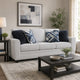 Eny Sofa | 4 Accent Pillows | Light Gray Chenille | Black Legs | 84"