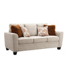 Eny Loveseat with 3 Pillows | Taupe Brown Chenille | Black Legs | 64"