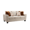 Eny Loveseat with 3 Pillows | Taupe Brown Chenille | Black Legs | 64"