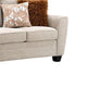 Eny Loveseat with 3 Pillows | Taupe Brown Chenille | Black Legs | 64"