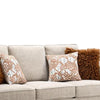 Eny Loveseat with 3 Pillows | Taupe Brown Chenille | Black Legs | 64"